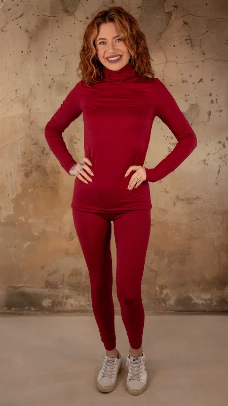 Final Markdown Mariah Cabernet High Neck Legging Set