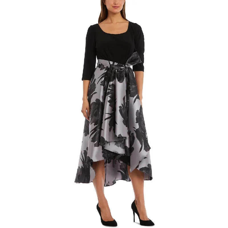 Exclusive Deal R&M Richards Womens Floral Hi-Low Fit & Flare Dress