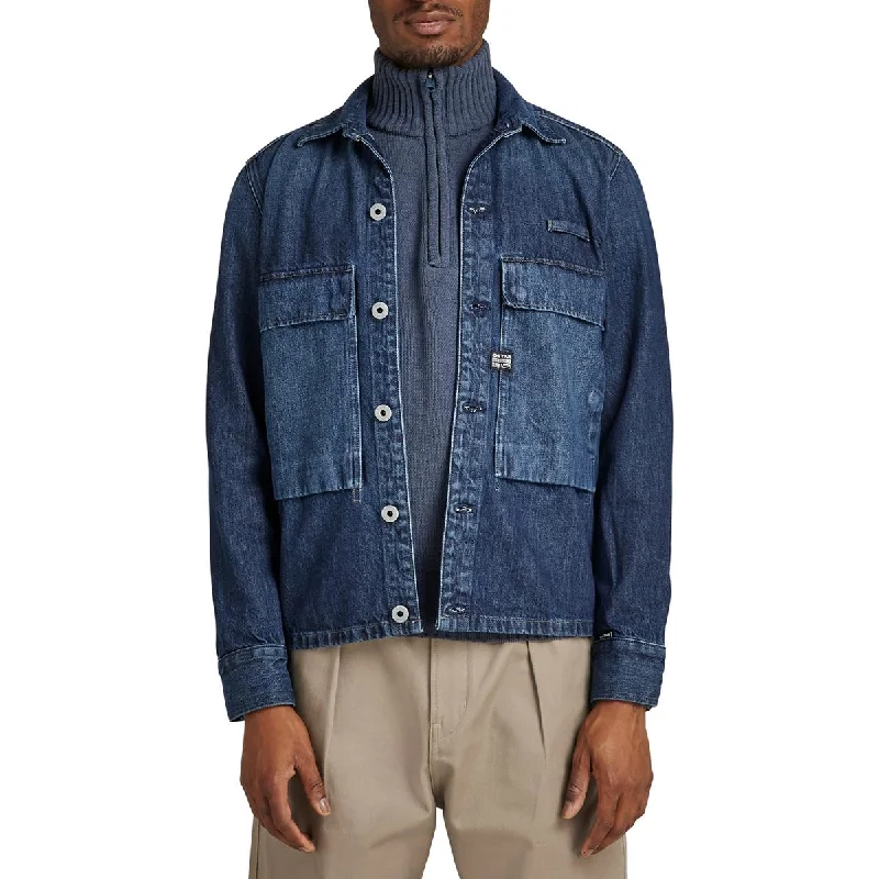 Year-End Clearance Raw Mens Collar Straight Fit Denim Jacket