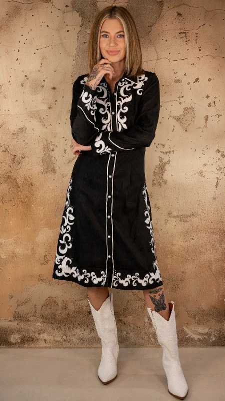 Last Chance Star of the Rodeo Black Dress