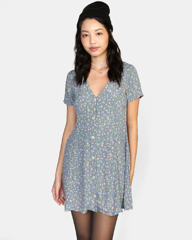 Seasonal Sale Understated Mini Dress - Blue Dust