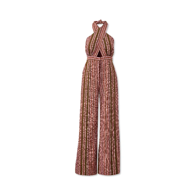 Price Drop Woven Halter Wide-Leg Jumpsuit
